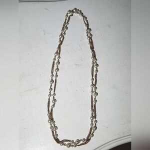 Vintage Faux Pearl Single Strand Necklace 25.5"